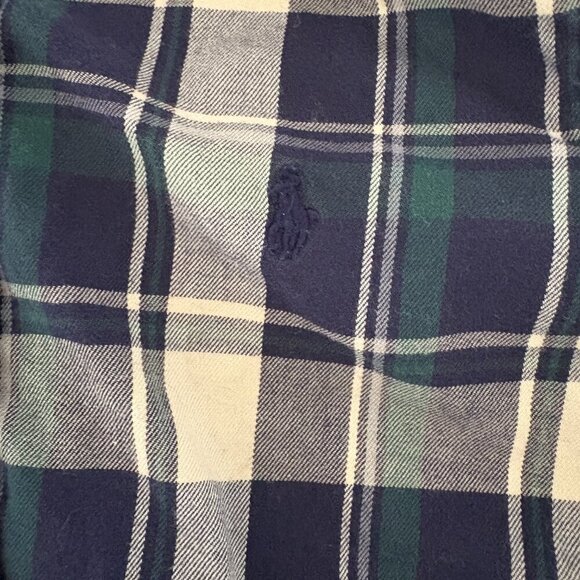 Ralph Lauren boys button down check plaid dress shirt Toddler 2T Blue Green - Picture 4 of 9